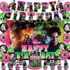 Zombie 4 Set Theme Birthday Balloon Party Set Y2K Decoration Zie Fan Birthday Flag Pulling Balloon Suit Cake Insertion Set New