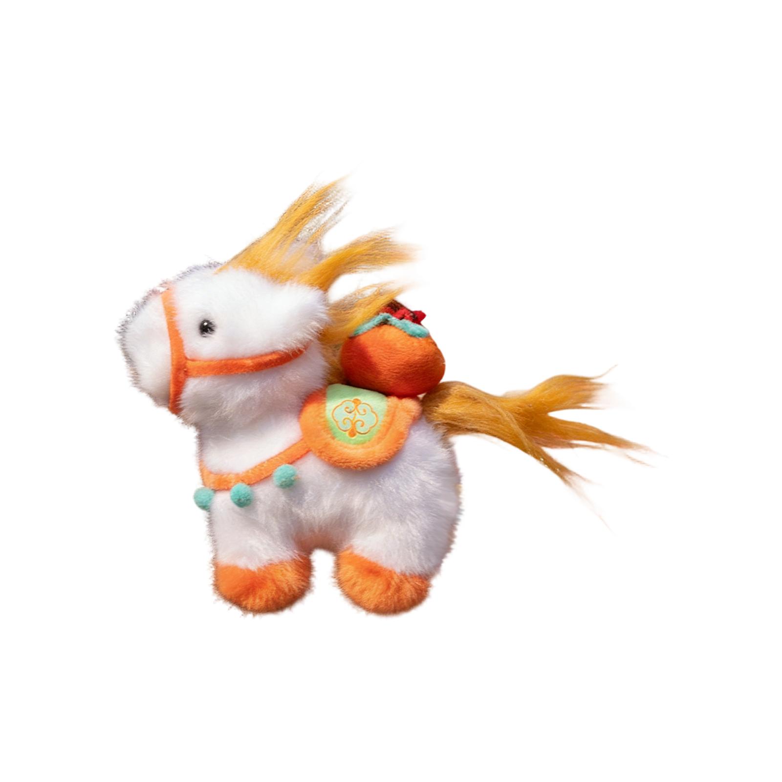 

Little Horse Doll Plush Toy; Year Of Mascot Pendant; Small Doll For Student Backpack; Keychain Ring Loop One Size білий