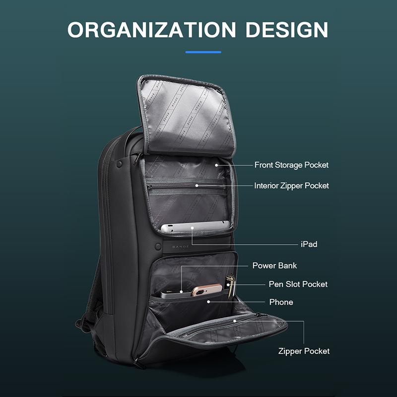 Original Unique Design Multi-Layer Space Business Backpacks Men Teenage USB External Charge 15.6 Laptop Traval Backpack