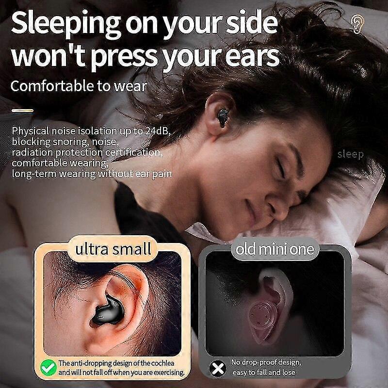Invisible Sleep Wireless Earphones Noise Cancelling TWS Bluetooth 5.3 Earphones Hidden Earbuds IPX5 Waterproof Sports Earphones