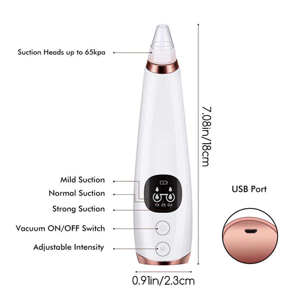 Electric Vacuum Blackhead Remover Facial Pore Cleaner Comedone Spot Acne Pimple Blackhead Extractor USB Rechargeable Face Care