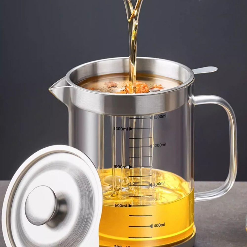 Fine Mesh Kitchen Seasoning Tank 1L/1.5L Capacity Grease Container  Restaurant