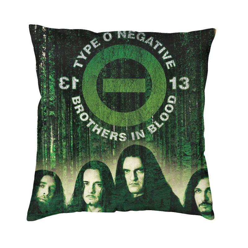 O Type Negative Square Pillow Case Home Decorative Heavy Metal Rock Band Logo Cushions Throw Pillow Sofa Doublesided Printing