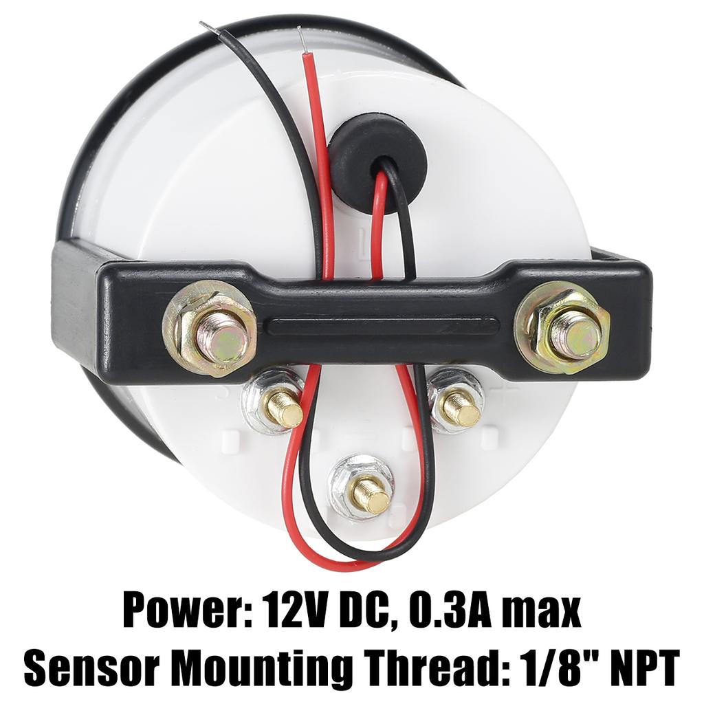 52mm 12V Digital Car Water Temp Gauge 40-120℃ White Light Water Temp Celsius Gauge 1/8NPT Adapter Modified Car Water Temp Gauge