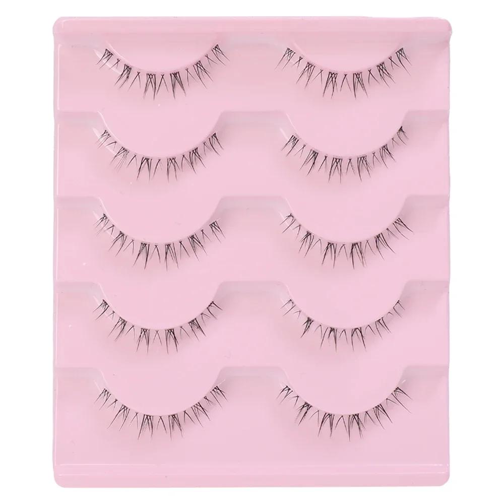 

5 пар нижних ресниц, набор натуральных манга под ресницами, мягкие нижние ресницы ручной работы, прозрачная полоса, нижние ресницы, инструменты для макияжа