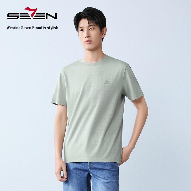 Seven Men's Modal Cooling Jacquard Round Neck T-shirt