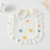 Ruffled Pure Cotton Baby Bibs with Lace Trim