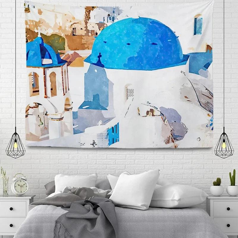 

Картина маслом Простой архитектурный узор Гобелен Спальня Гостиная Гобелен Домашнее настенное украшение Гобелен 100x75cm