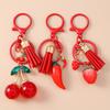 Porte-clés Piment Mignon Porte-clés Cerise Fruit Simulation Pour Femmes Pendentifs Sac à Main Bijoux Porte-clés DIY Cadeau