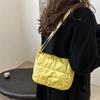 Yogodlns Women Elegant Quilted Shoulder Bags Cloud Pleated Bubbles Crossbody Bag Fashion Simple Solid Color Commute Shopping Bags