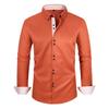 Camisa de Manga Comprida Masculina: Corte Justo, Bicolor, Elasticidade em Quatro Direções, Casual e de Negócios, Tamanho Grande