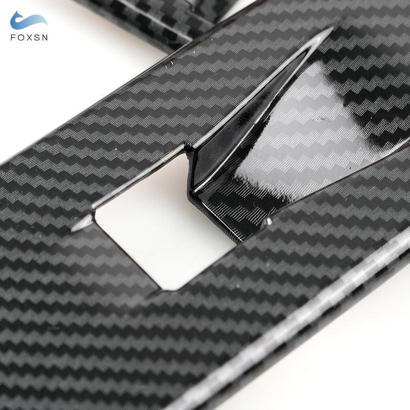 For Renault Clio 4 Clio4 2013-2016 LHD Carbon Fiber Texture Car Styling Door Armrest Panel Window Switch Button Frame Cover Trim