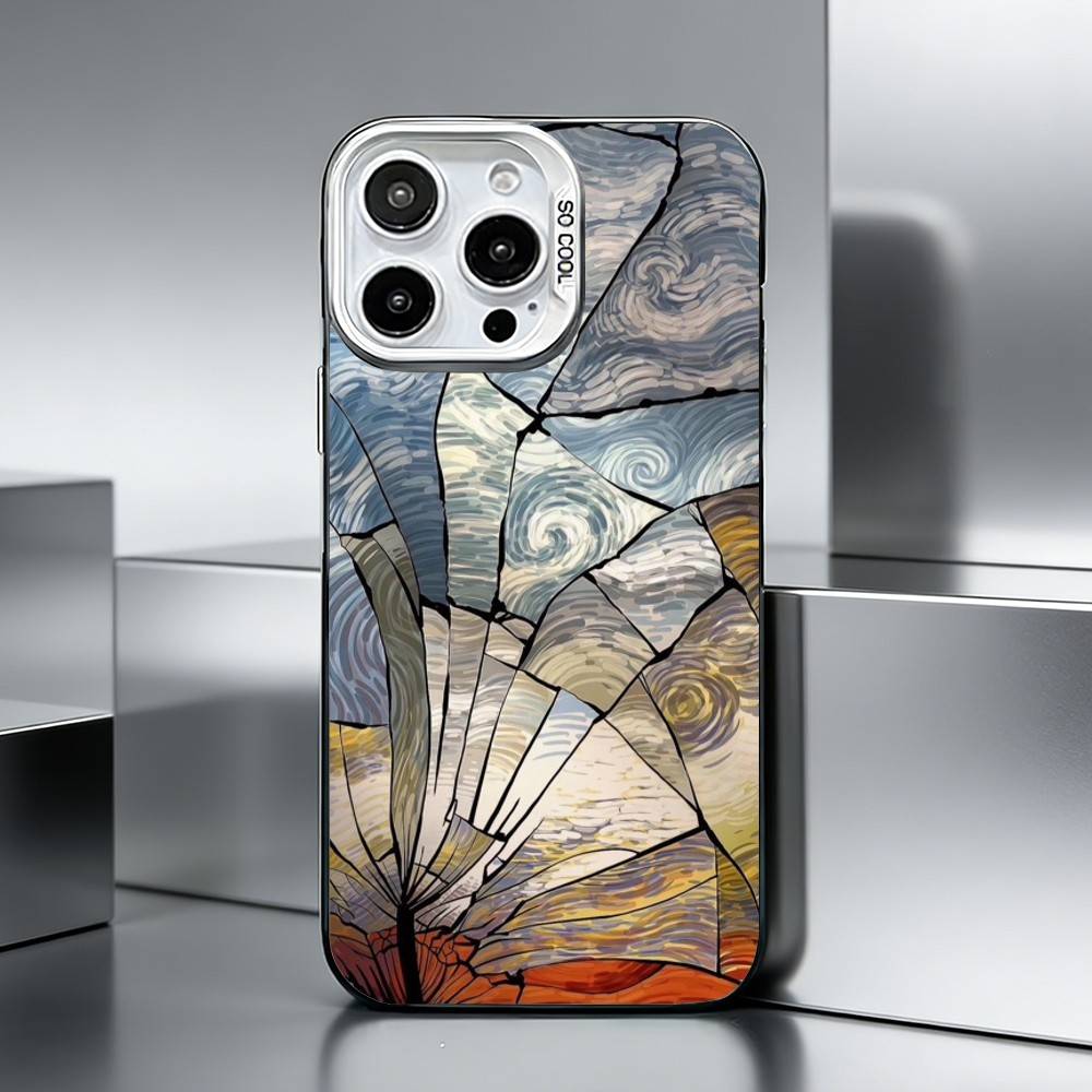 V-Van Gogh Dream Phone Case For iPhone 17,16,15,14,13,12,11 Plus,Pro Max,XS,Colored silver phone case iPhone15promax