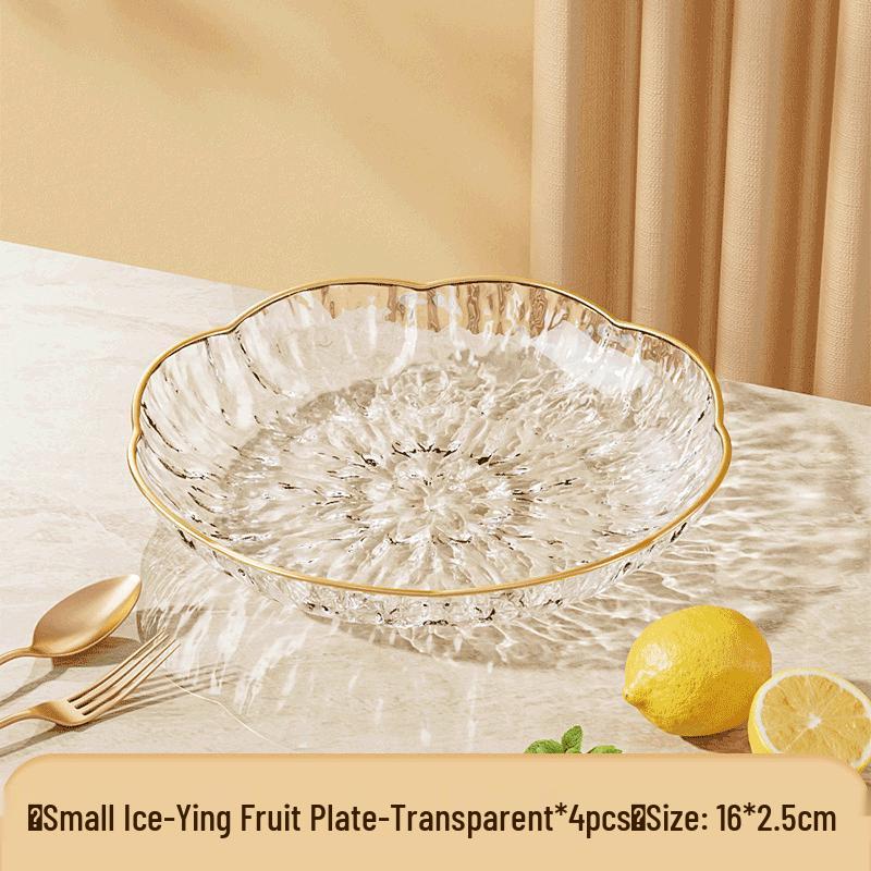 Lu Feng Lai Plastic Round Snack & Fruit Plates - 4 Pack