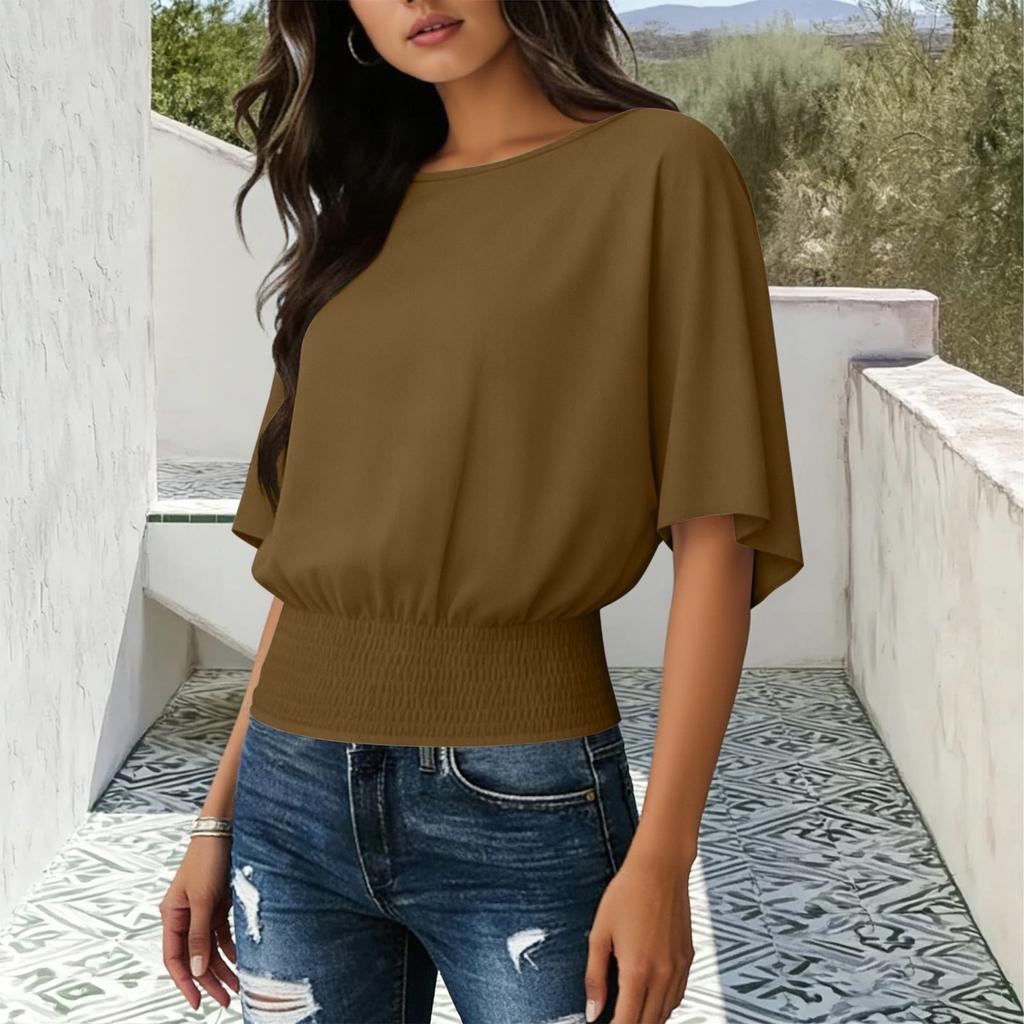 Women's Fashionable Loose-Fit Casual Short-Sleeve Round-Neck T-Shirt Top