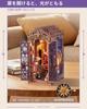 ROBOTIME 3D Puzzle Book Nook Kit 3D Wood Puzzle Miniature House Dollhouse Miniature Kit Wooden Handmade Craft Bookstand Assembly Bookshelf Decoration