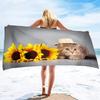 Dog With Flowers Pattern Microfiber Sand Free Beach Towel Oversized Quick Dry Absorbent Pool Towels For Pool Swimming Bathroom