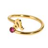 CARLIDANA Vintage Letter Heart Adjustable Gold Plated Stainless Steel 12 Zodiac Sign Zircon Letter Open Ring Jewelry Women