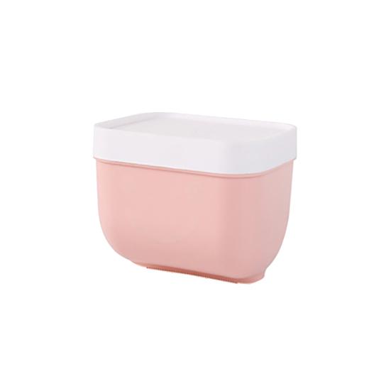 

Пластиковый настенный ящик для салфеток, держатель для туалетной бумаги, органайзер, инструмент для ванной комнаты S розовый