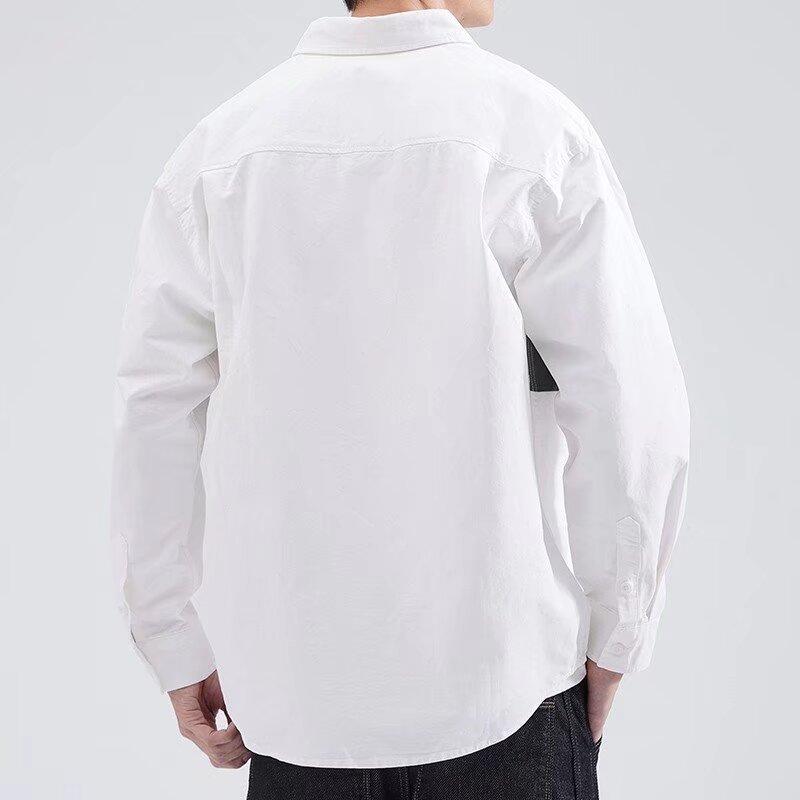 Colorblocking Work Shirt Men's Long-sleeved Loose Casual Versatile Patchwork Shirt Jacket Fashion Men's Shirts