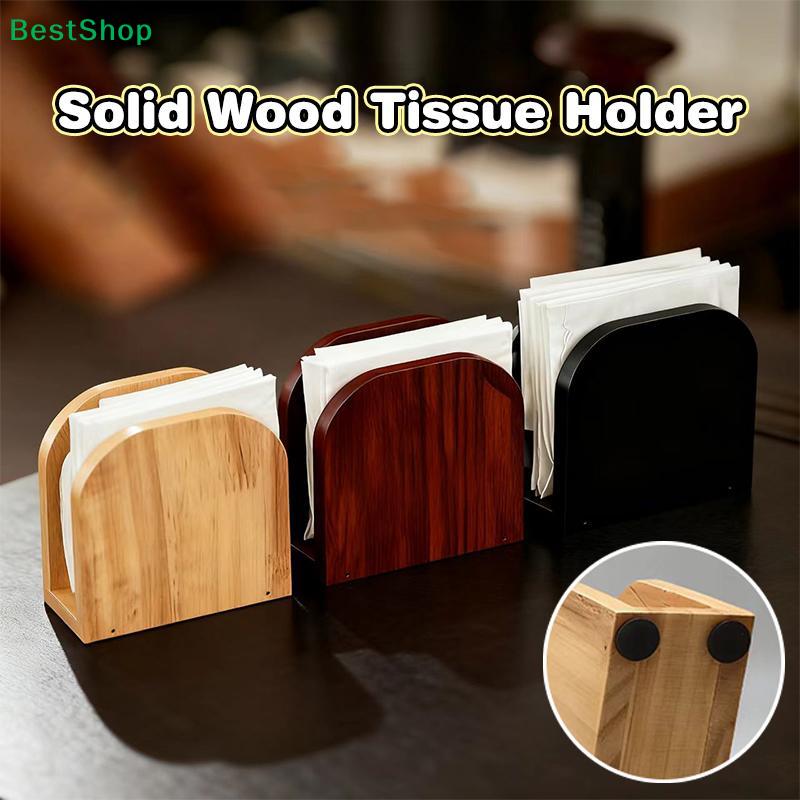 Wooden Upright Napkin Holder, Minimalist Oak Finish Napkin Dispenser for Restaurant,Kitchen & Dining Table Decor