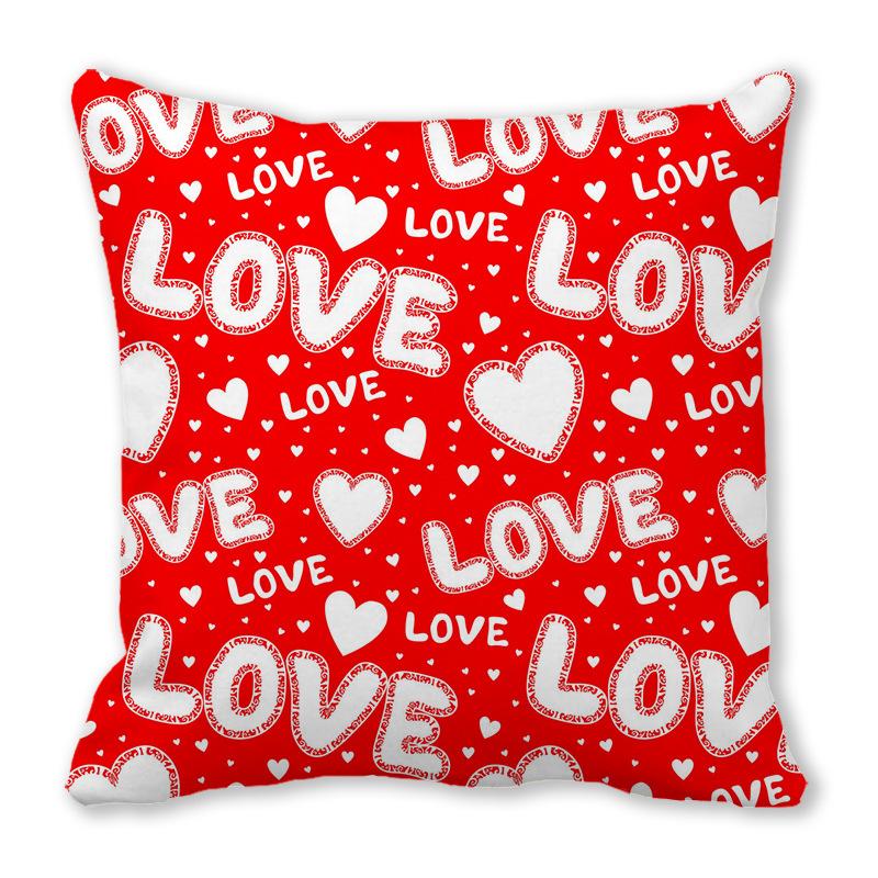 Home Decor Valentine Love Phrases Cushion Cover Decor Pattern Cushion Cover Suitable for Sofa Bedroom Car Pillow Cover
