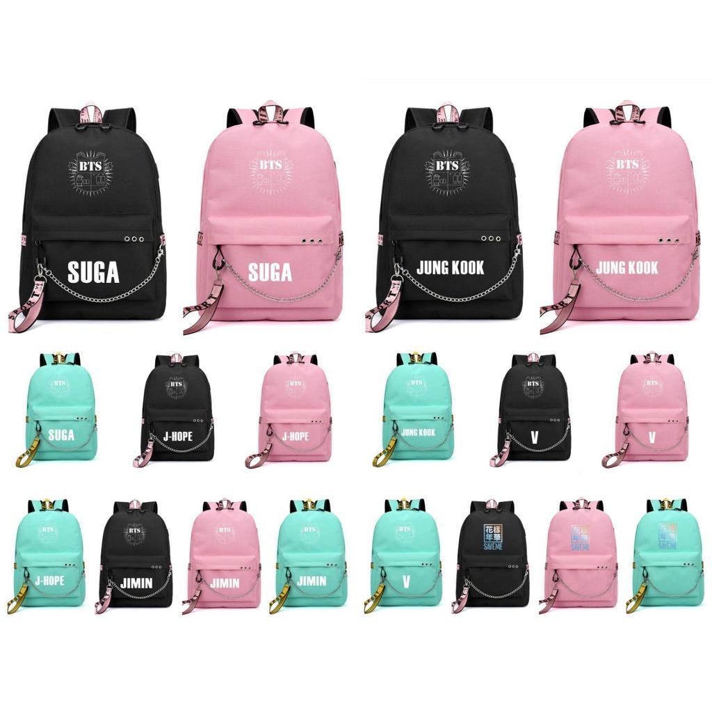 Kpop Bangtan Boys Bts Backpack Usb Charging School Bags Rucksack Bags Travel