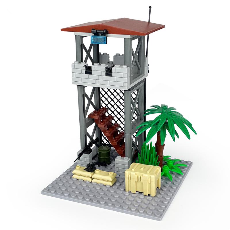 Vojenské vybavení Skladová místnost Scéna Strážní věže Velitelské základny Policie Drátěné stojany Stavební bloky Modelové sady Kostky