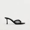 Fashion New Product One Line with Back Air TRF Slippers Mesh Fabric Bow Decoration High Heel Sandals Women Shoes Women Sandals