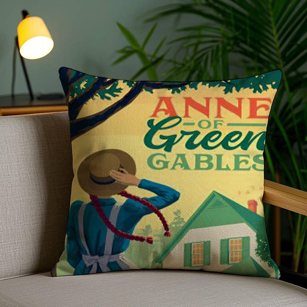 Anne of G-Green Gables Pillow Case Home Dorm Chair Back Short Plush Double-sided Printing Office Nap Time Cushion Cover