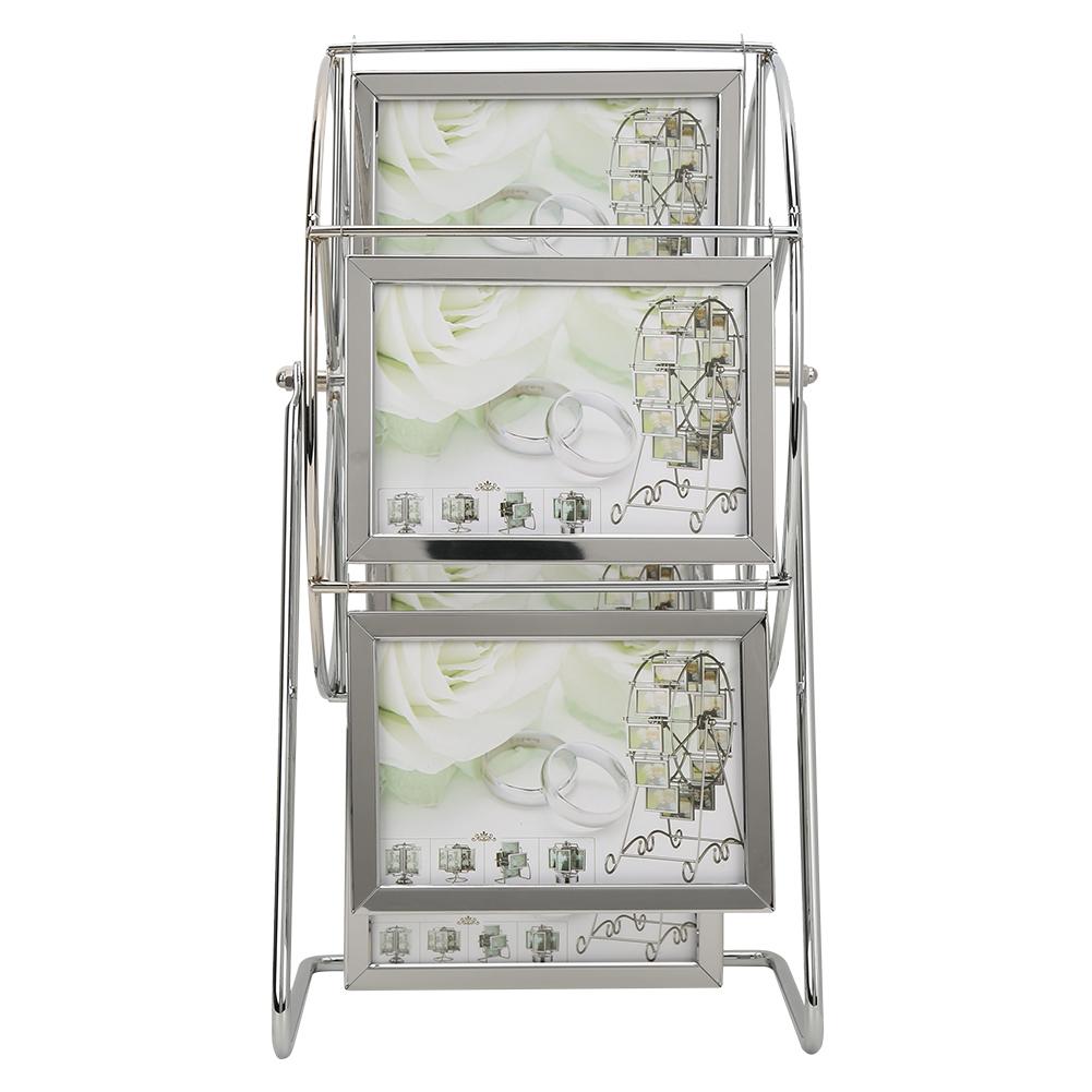 Metal Rotating Wheel Picture Photo Frame Wedding Photography Studio Decor for 5x3.5in Photo