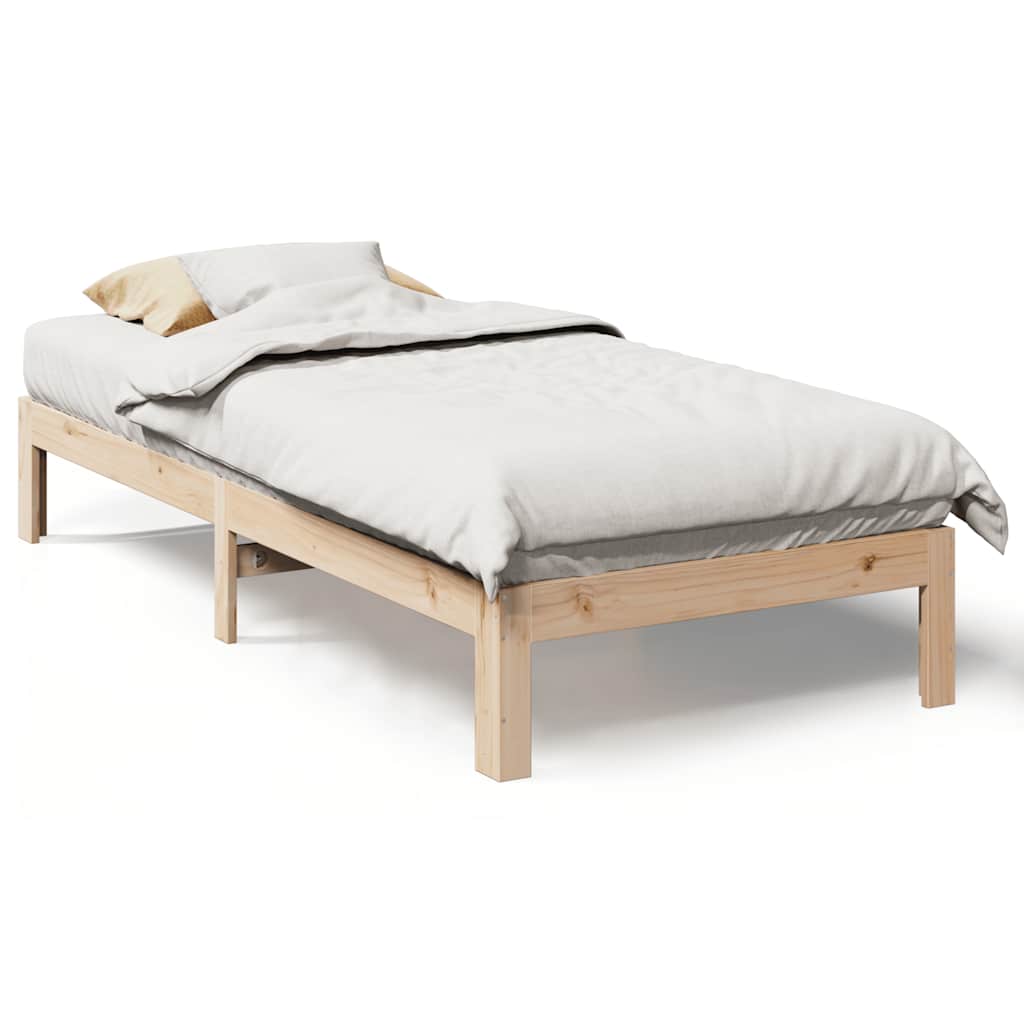 Solid Wood Bed Frame Without Mattress 90 X 200 Cm Pine Wood