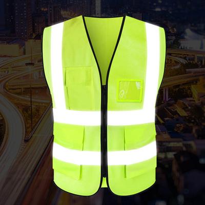 Yousheng Work Waistcoat Men Women Reflective Vest V-Neck Sleeveless Zipper Placket Breathable Night Safety Vest