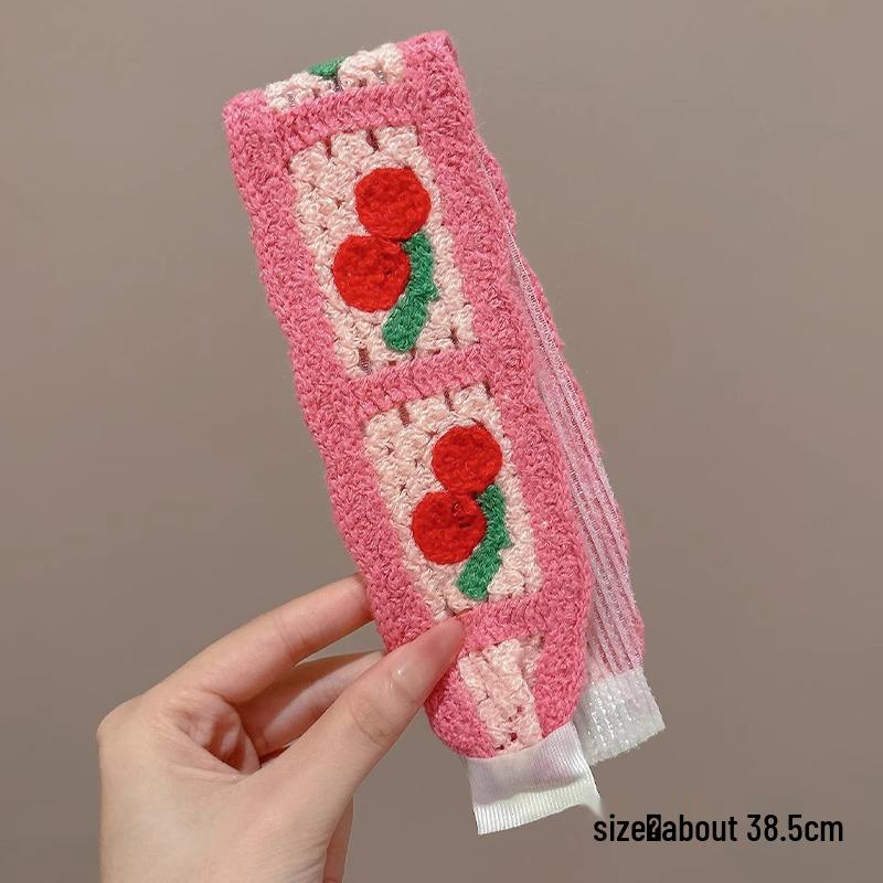 Floral Knit Choppy Bangs Sticker Headband for Women – Non-Slip Hair Magic for Washing Face.
