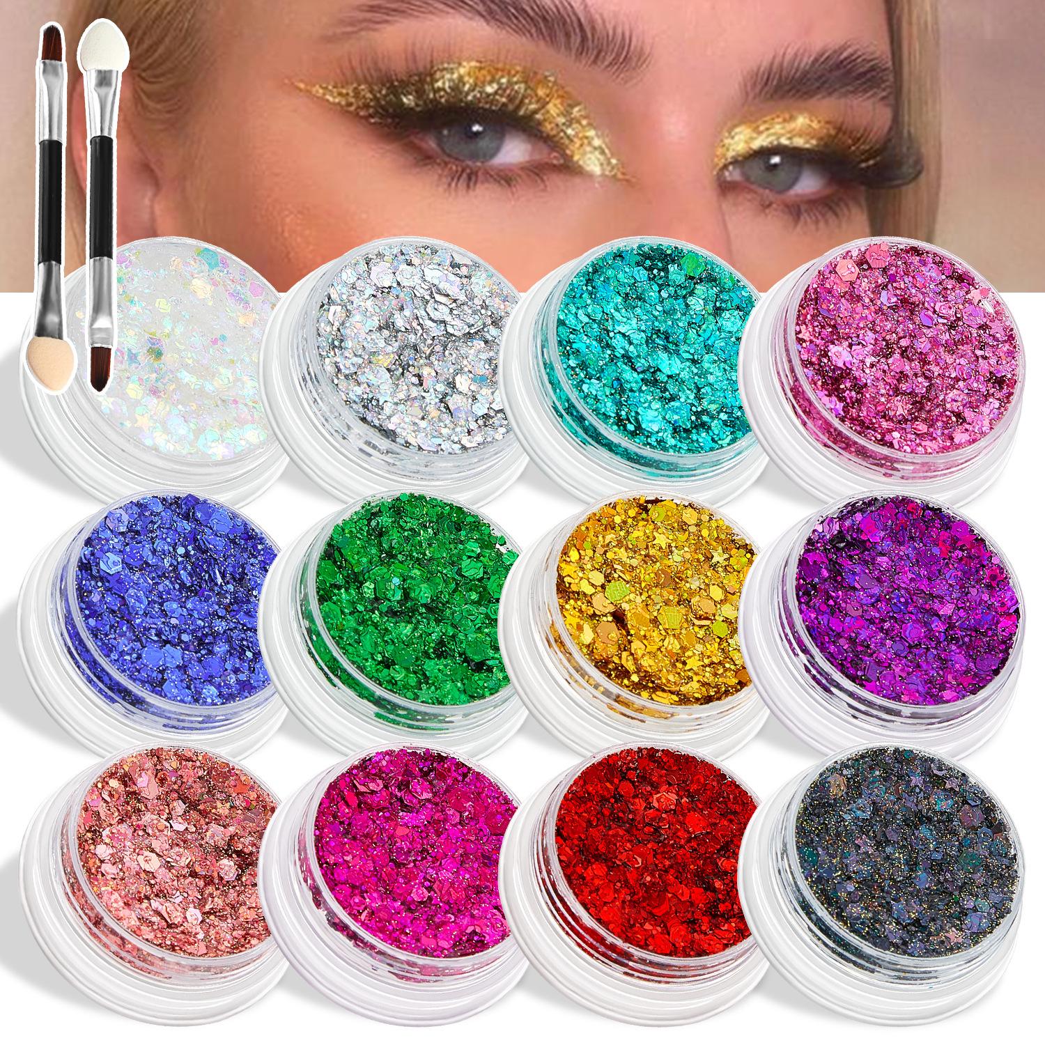 

Популярные блестки гель блестки гель тело волосы на лице глаза сценический макияж хайлайтер пудра блестки as picture