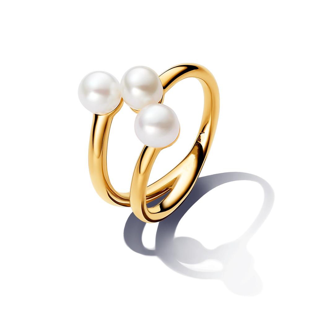 New Release Womens copper Pearl Open Rings Heart Wedding Irregular Ring Authentic Compatible Fine Jewellery Gift