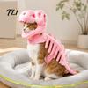 Lustiges Katzen-Skelett-Outfit Dinosaurier-Kostüm, Niedliche Halloween-Kleidung, Cooles Haustierkostüm für Herbst-Katzen Cosplay-Party, Foto-Requisiten
