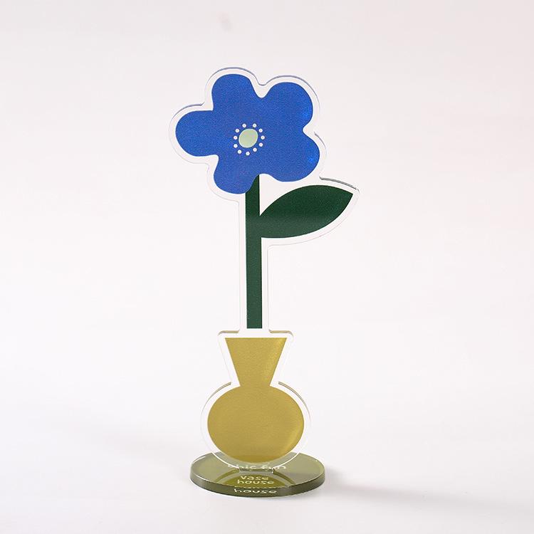 Acrylic Cartoon Flower Sticky Note & Photo Holder Desk Ornament
