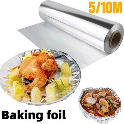 10/5M Aluminium Rol Bakpapier Verpakking Aluminiumfolie Keuken Koken Aluminiumfolie Papier Wikkel BBQ Roosteren Gefrituurde Kip Oliebestendig Gereedschap