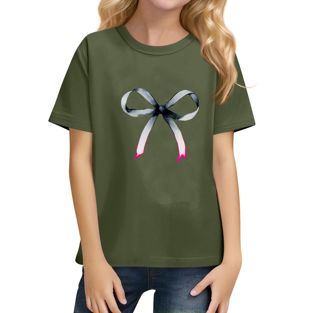 Children's Daily Casual Short-sleeved Color Tops T-shirt