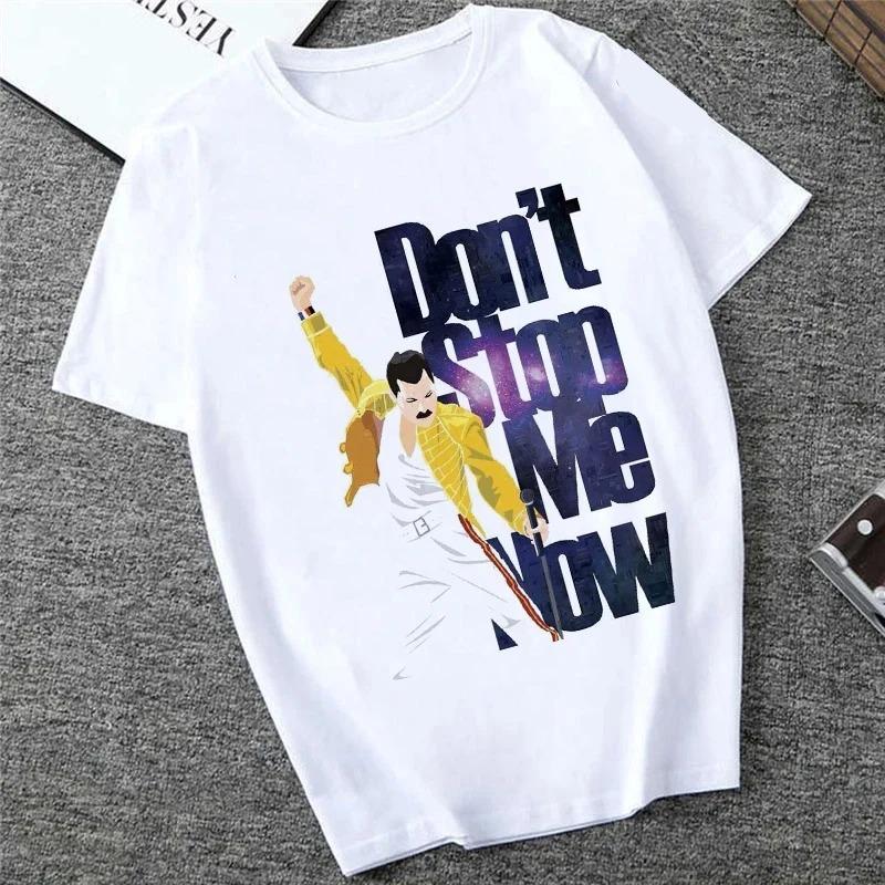 Freddie The Queen Tričko Bílé Módní Dámská Trička Harajuku Kawaii Oblečení Krátký Rukáv Letní Tričko Ležérní Dámský Top O-výstřih