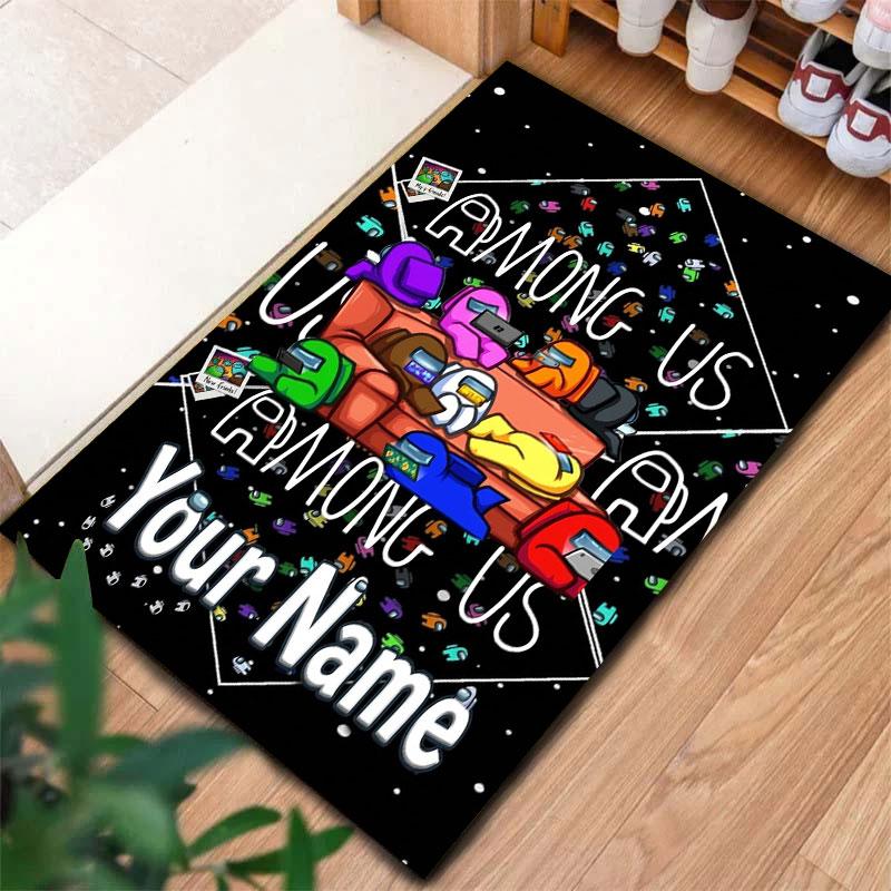 Among Us Custom Name Carpet Rug for Living Room Bedroom Home Sofa Decoration,Kids Play Non-slip Floor Mat