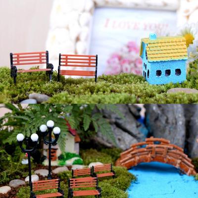 3 Stück Modell Parkbank Mini Gartenornament Miniatur Parkbank Basteln DIY Figuren Landschaftsbank Modell Gartendekoration Bastelarbeiten