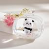 Portachiavi Bambola Panda Carino TV Acrilico Liquido Portachiavi Accessori Borsa Auto Ciondolo per Donna Portachiavi Regalo
