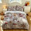 3-piece Set (1 Bedspread + 2 Pillowcases) with Christmas-themed Decorations Snowmen Stars Perfect for Home Decoration