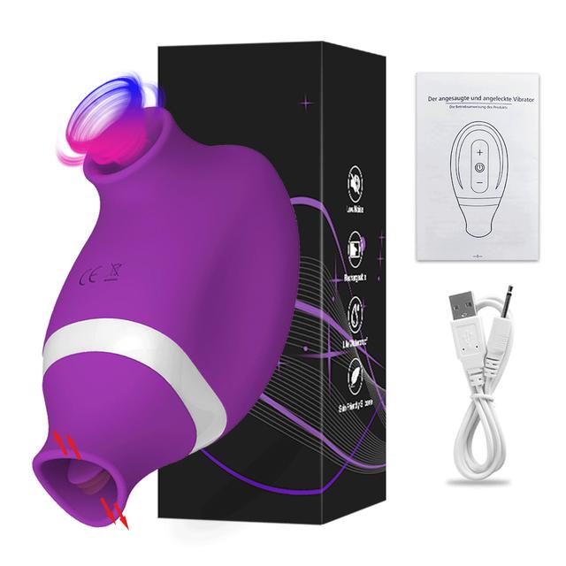 2 In 1 Clitoris Sucking Vibrator for Women Vibrating Egg Licking Oral Clit Vacuum Stimulator Female Goods Sex Toys for Adults