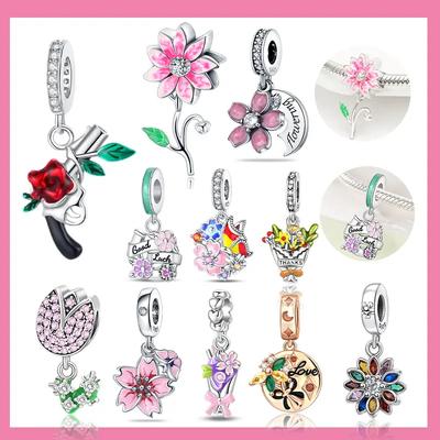 Elegant Copper Red Pink Rose Gun Charms Beads Pendant 3Mm Diy Fine Jewelry Making Accessories Gifts