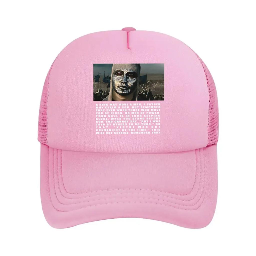 Masked Figure Mysterious, Text - Accompanying Portrait Art Design Mesh Baseball Cap
