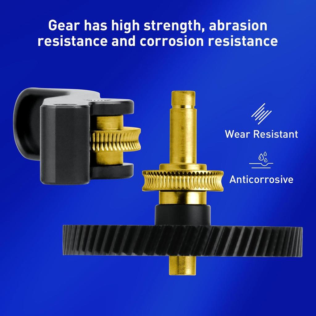3D Printer Accessories 1 PCS Golden Hardened Steel Extruder Gear Assembly Aluminum Alloy Handle Kit Compatible for Bambu Lab A1/A1 Mini