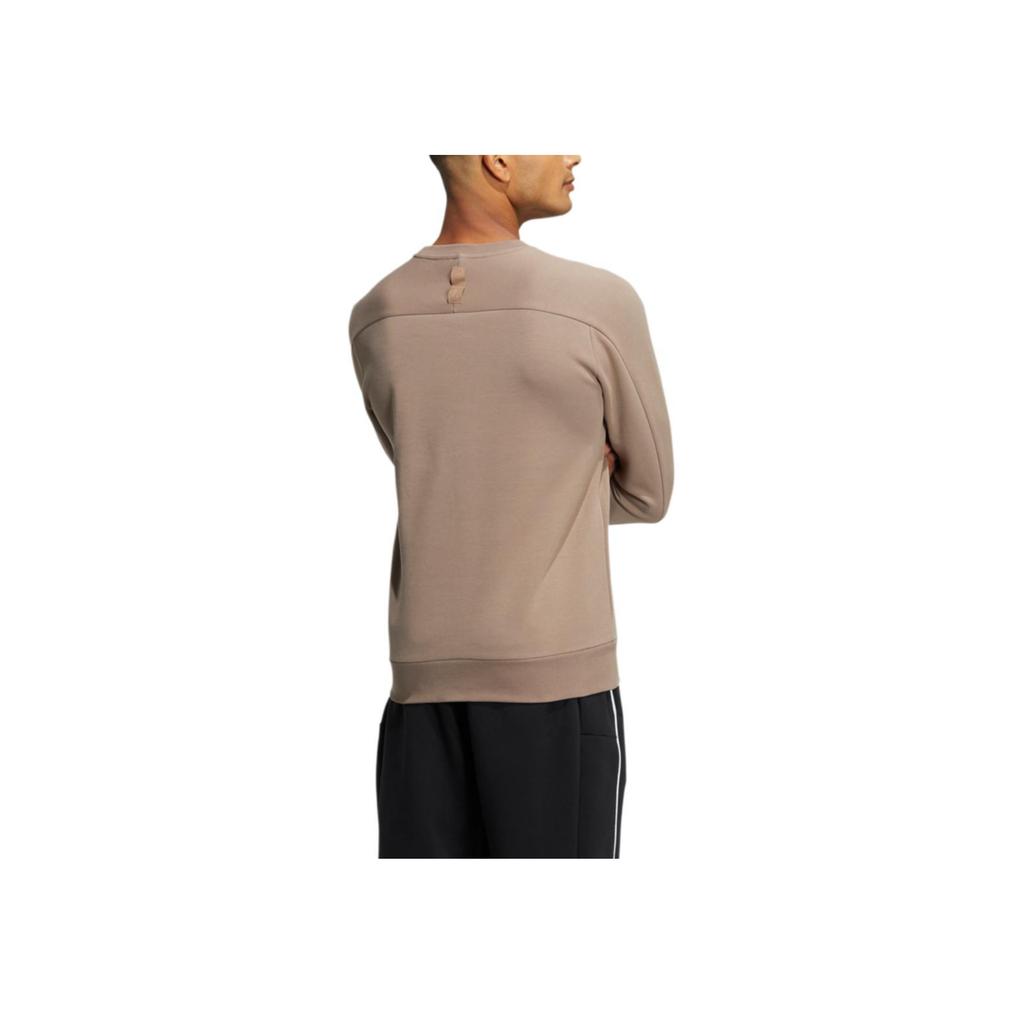 Adidas Logo Crew Solid Pattern Print Round Neck Long Sleeve Sweatshirt Men Tops Pink Brown HN8970